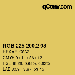 カラーコード: RGB 225 200.2 98 | qconv.com