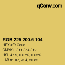 カラーコード: RGB 225 200.6 104 | qconv.com
