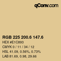カラーコード: RGB 225 200.6 147.6 | qconv.com