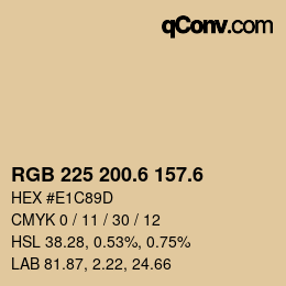 カラーコード: RGB 225 200.6 157.6 | qconv.com