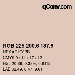 カラーコード: RGB 225 200.6 187.6 | qconv.com