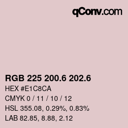 カラーコード: RGB 225 200.6 202.6 | qconv.com