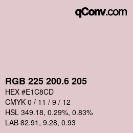 カラーコード: RGB 225 200.6 205 | qconv.com