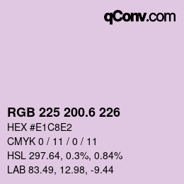カラーコード: RGB 225 200.6 226 | qconv.com