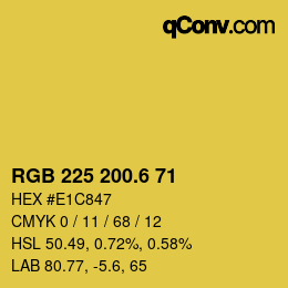 カラーコード: RGB 225 200.6 71 | qconv.com