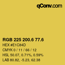 カラーコード: RGB 225 200.6 77.6 | qconv.com