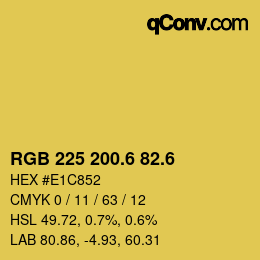 颜色代码: RGB 225 200.6 82.6 | qconv.com