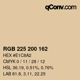 Color code: RGB 225 200 162 | qconv.com