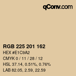 カラーコード: RGB 225 201 162 | qconv.com