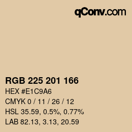 Color code: RGB 225 201 166 | qconv.com