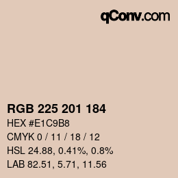 Color code: RGB 225 201 184 | qconv.com
