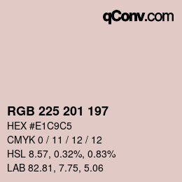 Color code: RGB 225 201 197 | qconv.com