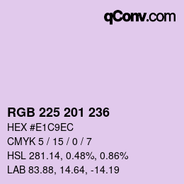 Color code: RGB 225 201 236 | qconv.com