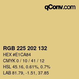 カラーコード: RGB 225 202 132 | qconv.com