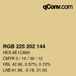 カラーコード: RGB 225 202 144 | qconv.com