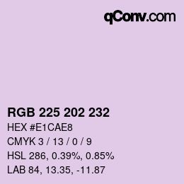 Color code: RGB 225 202 232 | qconv.com
