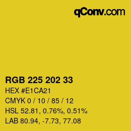 颜色代码: RGB 225 202 33 | qconv.com