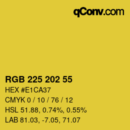Código de color: RGB 225 202 55 | qconv.com