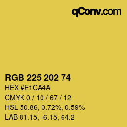 Farbcode: RGB 225 202 74 | qconv.com