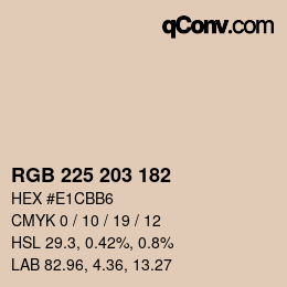 カラーコード: RGB 225 203 182 | qconv.com