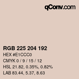Color code: RGB 225 204 192 | qconv.com