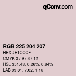 Color code: RGB 225 204 207 | qconv.com