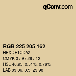 Color code: RGB 225 205 162 | qconv.com