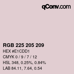 Color code: RGB 225 205 209 | qconv.com
