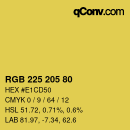 カラーコード: RGB 225 205 80 | qconv.com