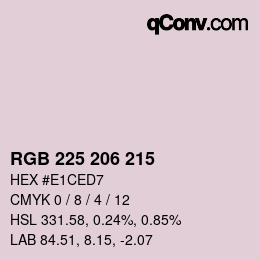 颜色代码: RGB 225 206 215 | qconv.com