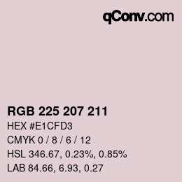Color code: RGB 225 207 211 | qconv.com