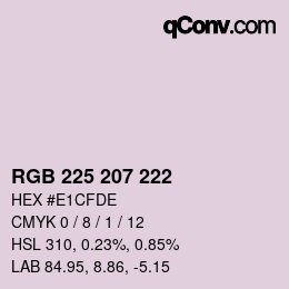 Color code: RGB 225 207 222 | qconv.com