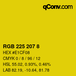 Color code: RGB 225 207 8 | qconv.com