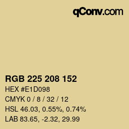 Color code: RGB 225 208 152 | qconv.com