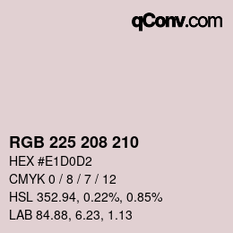 カラーコード: RGB 225 208 210 | qconv.com