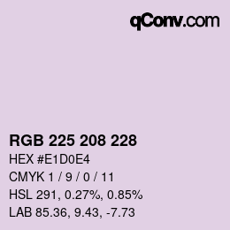 Código de color: RGB 225 208 228 | qconv.com