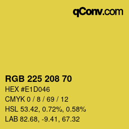 カラーコード: RGB 225 208 70 | qconv.com