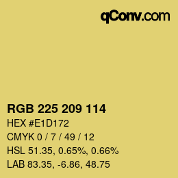 カラーコード: RGB 225 209 114 | qconv.com