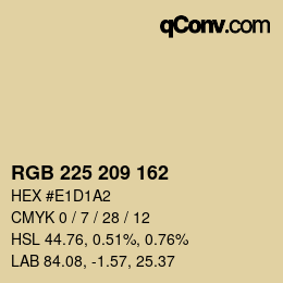Color code: RGB 225 209 162 | qconv.com
