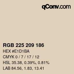 カラーコード: RGB 225 209 186 | qconv.com