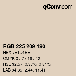 Color code: RGB 225 209 190 | qconv.com