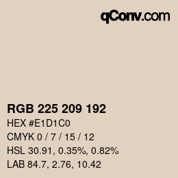 Color code: RGB 225 209 192 | qconv.com