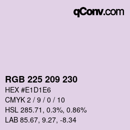 颜色代码: RGB 225 209 230 | qconv.com
