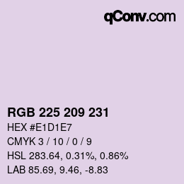 Farbcode: RGB 225 209 231 | qconv.com