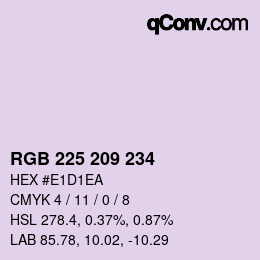 颜色代码: RGB 225 209 234 | qconv.com