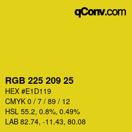 カラーコード: RGB 225 209 25 | qconv.com