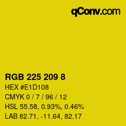 カラーコード: RGB 225 209 8 | qconv.com