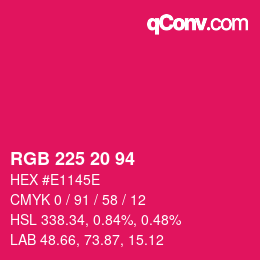 Farbcode: RGB 225 20 94 | qconv.com