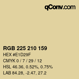 Color code: RGB 225 210 159 | qconv.com