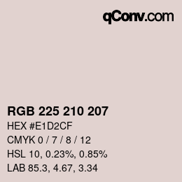 Color code: RGB 225 210 207 | qconv.com